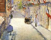 Edouard Manet Rue Mosnier with Flags oil painting reproduction